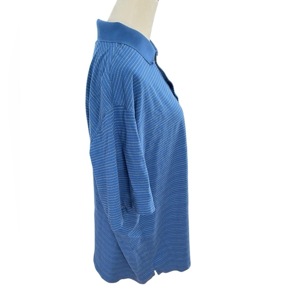 Greg Norman Men’s XL Blue White Polo Golf Shirt Fine Cotton - Picture 3 of 6